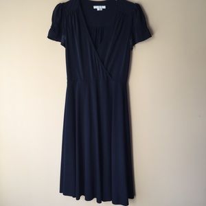 Navy faux wrap dress